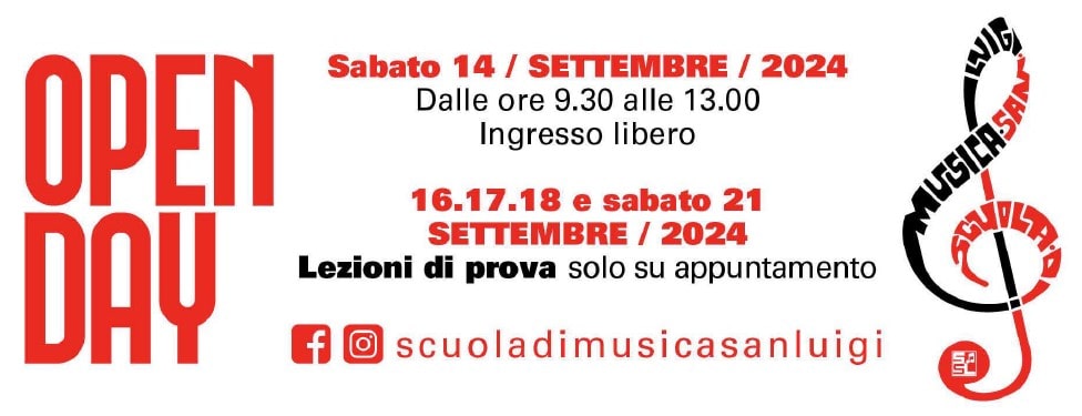 open day scuola di musica san luigi 2024